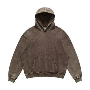 Fabricantes de ropa Ropa Hombres Peso pesado Algodón Fleece Boxy Hoodie 450 GSM French Terry Sudaderas con capucha recortadas de gran tamaño - Product Image 5