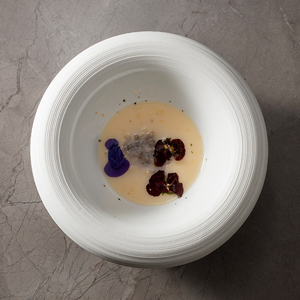 Vente en gros d'assiette de restaurant en céramique blanche <span class=keywords><strong>shabby</strong></span> <span class=keywords><strong>chic</strong></span> de 250ml pour hôtel, bols antipasto pour soupe et dessert, assiette en porcelaine pour spectacle de service - Product Image 2