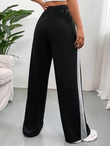 Pantalon de couleur unie à taille haute personnalisé pour femmes, pantalon de survêtement en tissu de haute qualité, vente en gros - Product Image 3