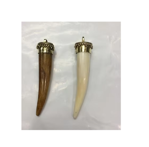 Collar con Colgante de Cuerno Pulido de Material Orgánico al por Mayor, Forma de Hielo, Artístico, Coleccionable, Regalo Religioso de Boda para Niños - Product Image 3