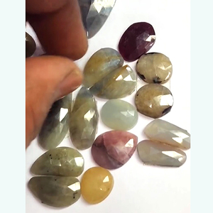 พลอยแซฟไฟร์สีฟ้าธรรมชาติ12-25มม. รูปไข่ฟรีไซส์ตัดเป็นรูปกุหลาบ234พลอยทรงหลวม - Product Image 2