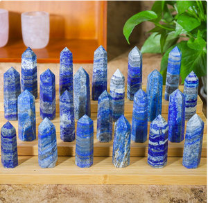 Venta al por mayor de cristal natural de alta calidad artesanías punto lapislázuli cristal de cuarzo torre grande decoración del hogar - Product Image 2