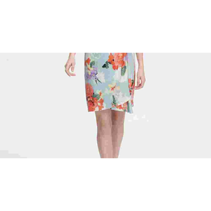 Abito lungo da donna Calvin Klein blu con stampa floreale, effetto avvolgente, taglia XL, traspirante, con vita naturale, ideale per la primavera - Product Image 3