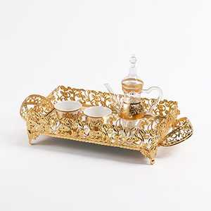 Bandeja de regalo de metal de diseño decorativo hecho a mano Uso de boda en precio al por mayor de La India - Product Image 3