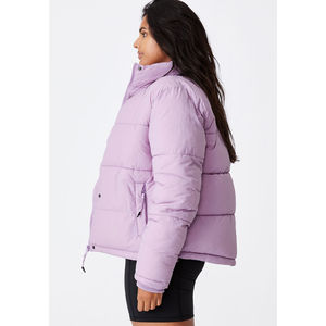 2025 chaqueta acolchada a prueba de viento de alta calidad para mujer, abrigo de burbujas transpirable, cierre de cremallera, algodón, precio al por mayor, servicio OEM/ODM - Product Image 2
