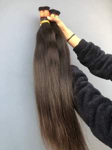 Cheveux Remy naturels noirs indiens 100 % bruts non traités, provenant d'un seul donneur, tissage double machine, extension en vrac pour revendeurs - Product Image 6