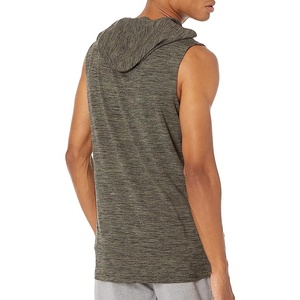 2024 hommes basique sans manches pull à capuche respirant gymnastique course imprimé motif Offre Spéciale été basique à capuche plaine - Product Image 2