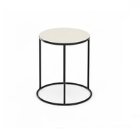 Table d'appoint en métal noir avec revêtement en poudre, convertible, avec plateau relevable, meubles en métal avec revêtement en poudre, accent pour le salon