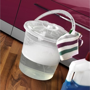 Seau à serpillière en plastique PP transparent de 9 L, écologique, avec couvercle et poignée, grande capacité pour la cuisine et la salle de bain - Product Image 2