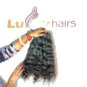 100% bouclés bruts vierges naturels vague profonde cheveux humains indiens vente en gros cuticule aligné couleur noire fabrique des extensions de faisceaux - Product Image 2