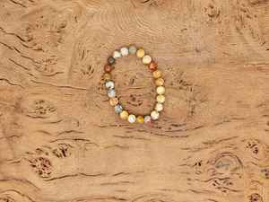 Natural Round Lace Agate <b>Beaded</b> Handmade Protection Stone Elastic <b>Bracelet</b> Wholesale Crystal Jewelry for <b>Men</b> & Women - Product Image 4