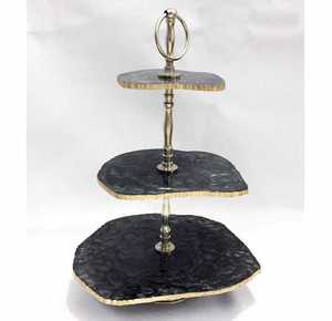 Support à gâteau en marbre et métal doré au design créatif pour la présentation, outils pour gâteaux, desserts, servir des cupcakes pour mariage et fête d'anniversaire - Product Image 3