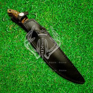 Cuchillo de cocina de acero D2 con revestimiento de polvo negro personalizado, alta calidad, mango de madera, envoltura de cuero, corte suave - Product Image 5