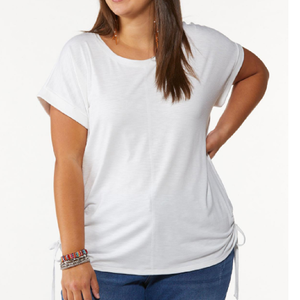 Camiseta de talla grande para mujer, Camiseta 100% algodón Color liso 180 Gsm con Logo OEM personalizado de manga corta con cuello redondo - Product Image 4