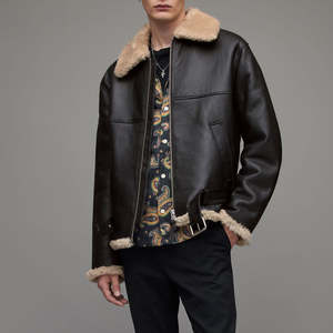 Veste en cuir pour homme du Pakistan 2026, manteau d'hiver, 100% cuir véritable, respirant, coupe-vent, couleur personnalisée, logo sur le devant - Product Image 4