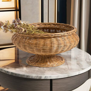 Cuenco central de ratán marrón tejido a mano-Diseño Alford, decoración moderna 2025 | Regalo de inauguración de la casa al por mayor de Tienphong - Product Image 2
