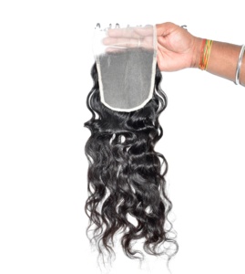 Fabrique vietnamien 100% cuticules alignées couleur naturelle vendeur pas cher fermeture 5*5 extensions de cheveux humains ondulés - Product Image 4