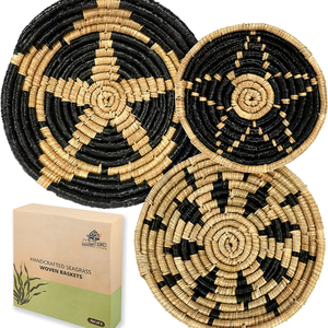 Décoration murale en herbe de mer de style bohème, nouvelle conception, vente en gros, panier mural décoratif en herbe de mer naturelle, décorations murales pour la maison - Product Image 3