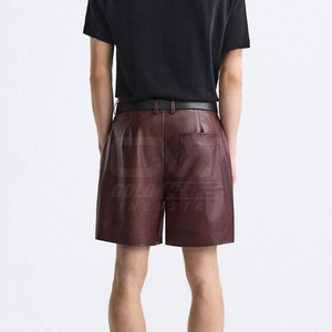 กางเกงขาสั้นหนังแท้สำหรับผู้ชาย, กางเกงขาสั้นแฟชั่นหนังสำหรับผู้ชายระบายอากาศบางกระชับ - Product Image 6