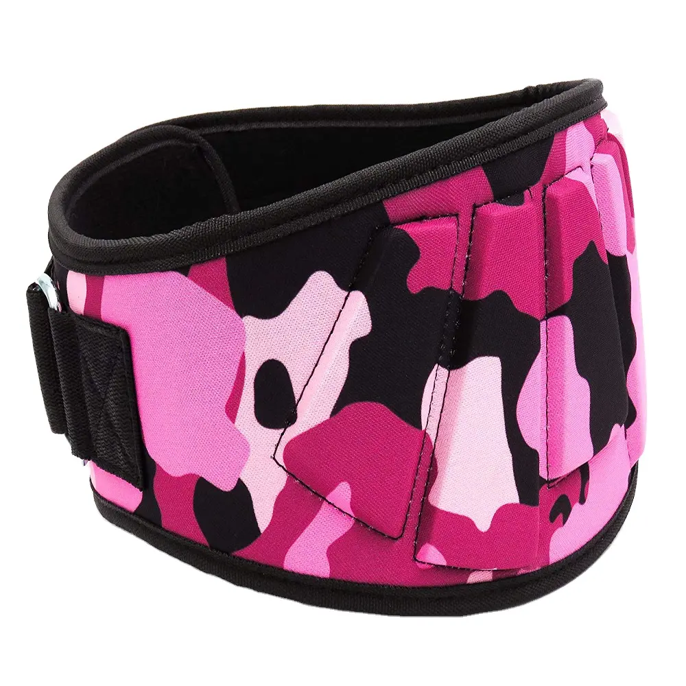 pink camo neoprene gym training weight lifting belt gym belt Sublimation