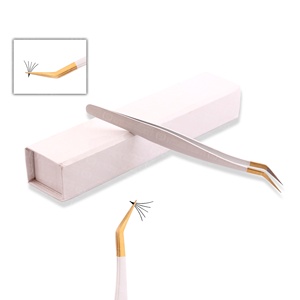 High Accuracy Color White and 1 Piece <b>Box</b> Eyelash Extension Tweezers Private Label for <b>Makeup</b> tools Sharp Tip - Product Image 4