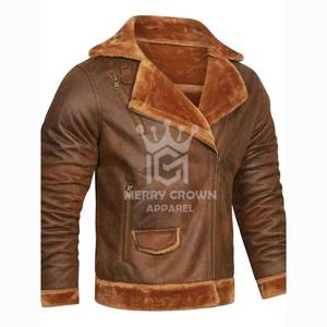 แจ็กเก็ตหนังขนแกะหนาสำหรับผู้ชายแจ็คเก็ตหนังแขนยาวสำหรับฤดูหนาวอบอุ่นสไตล์ใหม่ - Product Image 6
