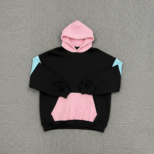 Sweat-shirts surdimensionnés en coton 100% personnalisés pour femmes, style streetwear, avec blocs de couleurs et logo imprimé en relief. - Product Image 6