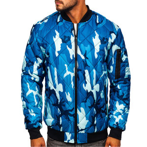 High Quality Men's Custom Logo Front Winter Bomber Jacket Breathable V-neck Design <b>Cheap</b> Price - Product Image 1