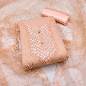 ชุดเดรสทำงานผ้า nazneen ปักลายสไตล์แฟนซี (ไม่มีตะเข็บ) - Product Image 3