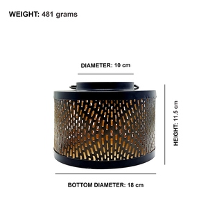 Bougeoir à bougie en métal votif en forme de cercle de fer noir Design contemporain montage mural Durable décor à la maison Diwali - Product Image 6