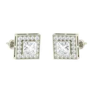 Compre Pendientes de Plata de Ley 925 de Primera Calidad para Mujer, Pendientes de Diamantes con Corte Princesa, Formas Geométricas de Gota de Agua, Dorados - Product Image 3