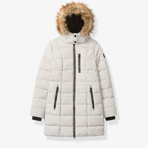 Veste parka longue d'hiver pour femmes de qualité supérieure, avec fermeture éclair et capuche, logo personnalisé, prix bas, vente en gros - Product Image 1