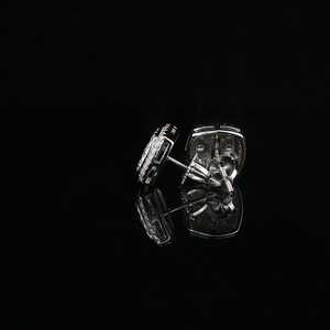 Pendientes de Plata de Ley 925 con Moissanita y Diamantes, Corte Brillante, Diseño Geométrico Clásico, Joyería Hip Hop para Mujer, Uso Diario - Product Image 4