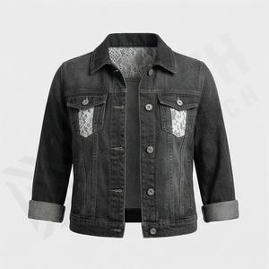 Chaquetas Vaqueras de Mezclilla Personalizables, Casuales, Modernas, de Marca, Retro, Holgadas, Vintage, Lavadas, Lisas, para Mujer, Ropa de Calle Elegante - Product Image 1