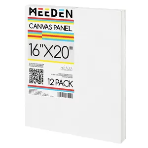 Meeden 12 gói 16*20in100% Cotton 12.3oz gesso-primed vuông trống canvases bảng cho Nguồn cung cấp nghệ thuật sơn