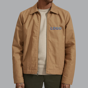 OEM High Quality Custom Logo <b>Men's</b> Vintage Canvas <b>Jacket</b> Customized Metal Zipper Canvas <b>Filled</b> Cotton Padding <b>Men</b> Work <b>Jacket</b> - Product Image 4