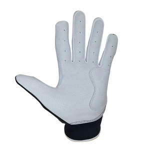 Gants de frappe de baseball en cuir de vachette noir et blanc personnalisé à manchette courte Gants de frappe de baseball Pro de haute qualité - Product Image 3