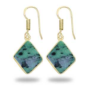 Earrings Women Natural Ruby Zoisite Trendy Gold Plated Gemstone Jewelry Direct solid brass metal 18k gold earring wedding gifts - Product Image 2