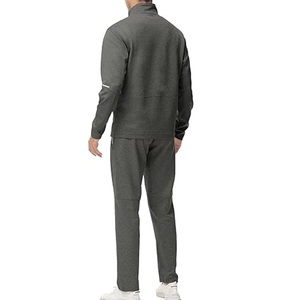 Survêtement 100% coton personnalisé 2 pièces ensemble vêtements de sport en polaire pour hommes échauffement entraînement jogging costumes blanc décontracté survêtement pour hommes - Product Image 3