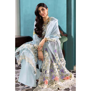 Elaf 2024 <b>Festive</b> Chikankari Collection EFC 6B MARINA TC-134 Spring/Summer Chiffon <b>Top</b> - Product Image 3