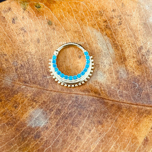 14K Massif Or Topaze CZ Diamant Septum Anneau De Nez Fine Jewelry. - Product Image 4