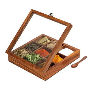 Boîte à Sel En Bois, Cave à épices En Bois Pot D'assaisonnements Rond