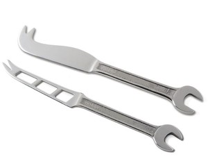 Silver Stainless Steel Wrench Design Handle 2-Pieces <b>Cheese</b> <b>Knife</b> <b>Set</b> for Restaurant Hotel Home Usage From India - Product Image 5