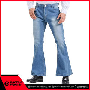 กางเกงขาบานสำหรับผู้ชายกางเกงผ้าโพลีเอสเตอร์ผ้าฝ้ายโพลีเอสเตอร์ทรงพอดีตัวดีไซน์สวมใส่สบาย - Product Image 2