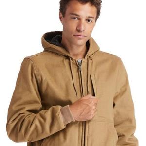 Customized <b>Men's</b> Lined Canvas Hooded <b>Jacket</b> Breathable Outdoor Winter <b>Trucker</b> <b>Jackets</b> Sherpa Lined Bomber Canvas <b>Jacket</b> for <b>Men</b> - Product Image 1