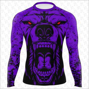 Color y tamaño personalizados para hombre, protector de erupción profesional de secado rápido, transpirable, para surf, natación, UV50 +, protectores de erupción personalizados - Product Image 3