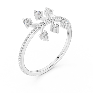 แหวนผู้หญิงปรับขนาดลายดอกไม้14K - Product Image 4