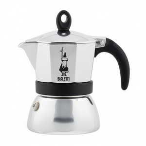 Cafetera Moka de aluminio para inducción de 4 tazas en cromo y negro 0006934 - Product Image 2