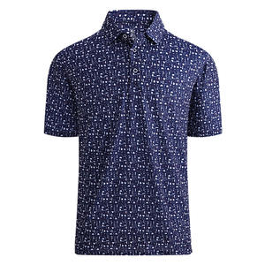 Venta al por mayor RTS High Stretch Button Polo de secado rápido Hawaiano Allover Impresión Sublimación Golf Polos - Product Image 5