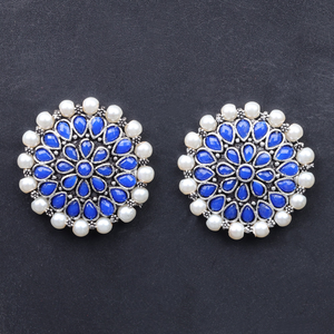 Design4 <b>Blue</b> Pearl <b>Earrings</b> - Product Image 2